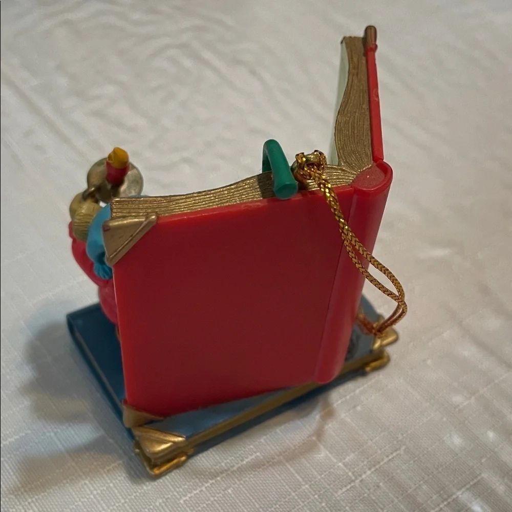 Christmas Carol Figurine with Book and Mouse